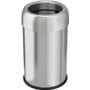 HLS Commercial Stainless Steel Open Top Trash Can - 13 gal Capacity - Round - Manual - Heavy Duty, Fingerprint Resistant, Bacteria Resistant, Vented, Handle, Easy to Clean - 24.5" Height x 14.3" Width Product Image 