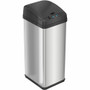 HLS Commercial 13-Gallon Sensor Trash Can - Hinged Lid - 13 gal Capacity - Rectangular - Touchless - Vented, Mobility, Handle, Easy to Clean, Fingerprint Resistant, Sensor, Smudge Resistant, Bacteria Resistant Product Image 