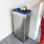HLS Commercial Rectangular Open Top Recycle Bin/Lid - Push Button Opening - 21 gal Capacity - Rectangular - Smudge Resistant, Fingerprint Proof, Easy to Clean, Recyclable - 34" Height x 10.3" Width x 16" Depth Product Image 
