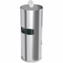 HLS Commercial Gym Wipe Dispenser 9-Gallon Trash Can - Lockable - 9 gal Capacity - Round - Durable, Lid Locked, Removable Inner Bin, Locking Door - Stainless Steel Product Image 