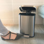 HLS Commercial Stainless Steel Soft Step Trash Can - 1.50 gal Capacity - Fire Resistant Product Image 