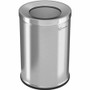 HLS Commercial 26-Gallon Round Open Top Trash Can - 26 gal Capacity - Round - Handle, Smudge Resistant, Easy to Clean, Fingerprint Resistant - 28.7" Height x 18.9" Width x 12" Diameter - Brushed Stainless Steel, Galvanized Steel Product Image 