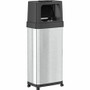 HLS Commercial Dual Push Door Odor Control Trash Can - Push Door Opening - 24 gal Capacity - Rectangular - Rolling - Wheels, Fingerprint Proof, Smudge Resistant, Mobility Product Image 