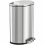 HLS Commercial Fire-Rated Soft Step Trash Can - 13.20 gal Capacity - Pedal Control, Handle, Durable, Smooth, Lid Closure, Fingerprint Proof, Fire Retardant, Removable Inner Bin - 26" Height x 18.5" Width x 12.5" Depth - Stainless Steel - Silver Product Image 