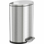 HLS Commercial Fire-Rated Soft Step Trash Can - 13.20 gal Capacity - Pedal Control, Handle, Durable, Smooth, Lid Closure, Fingerprint Proof, Fire Retardant, Removable Inner Bin - 26" Height x 18.5" Width x 12.5" Depth - Stainless Steel - Silver Product Image 