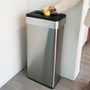 HLS Commercial Open Top Bin Trash Lid Attachment - Rectangular - Gray Product Image 