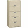 HON Brigade 600 H675 Lateral File - 67" Height x 30" Width x 18" Depth - 5 - Finish: Putty Product Image 