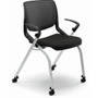 HON Motivate Chair - Black Seat Color - Fabric Seat Material - Black Back Color - Platinum Metallic Frame Color - Reinforced Resin Frame Material Product Image 