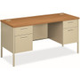 HON Metro Classic HP3231 Credenza Pedestal Base - 29.5" Height x 60" Width x 24" Depth - 4 x Box, File Drawer(s) - Double Pedestal - Square Edge - Finish: Harvest, Putty Product Image 