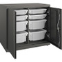 HON Flagship HFMSC182830RWB Storage Cabinet - 30" Depth x 28" Height - Lockable, Leveling Glide, Removable Lock, Key Lock, Modular - Charcoal Product Image 