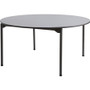 Iceberg Maxx Legroom Wood Round Folding Table - Gray Round, Melamine Top - Four Leg Base - 4 Legs - 0.75" Table Top Thickness x 60" Table Top Diameter - 29" Height Product Image 