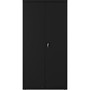 Lorell Wardrobe Storage Cabinet - 36" Width x 18" Depth x 72" Height - 2 x Shelf(ves) - Durable, Welded, Recessed Handle, Removable Lock, Locking System, Adjustable Shelf - Black - Steel Product Image 