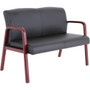 Lorell Upholstered Loveseat - Wood Frame Material - Black Mahogany - Bonded Leather - Armrest Product Image 