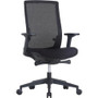 Lorell Mid-back Mesh Chair - Mid Back - 5-star Base - Black - Armrest Product Image 