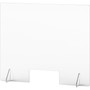 Lorell Social Distancing Barrier w/Pass-Through Cutout - Clear Product Image 