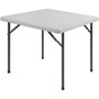 Lorell Ultra-Lite Banquet Folding Table - Square Top - 600 lb Capacity - 29" Height x 36" Width x 36" Depth - Indoor, Outdoor - Gray, Powder Coated Product Image 