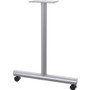 Lorell Tabletop Wheeled T-Leg Base - 27.8" Height, x 2" Diameter Caster - Material: Tubular Steel - Finish: Gray Product Image 