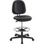 Lorell Contoured Back Stool - Vinyl, Plastic Seat Material - Vinyl, Plastic Back Material - 5-star Base - Black Product Image 