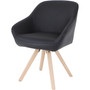 Lorell Natural Wood Legs Modern Guest Chair - Four-legged Base - Black Product Image 