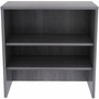 Lorell Essentials 2-shelf Stack-on Bookcase - 36" Height x 36" Width x 15" Depth - 2 Shelve(s) - Material: Laminate, Metal - Finish: Weathered Charcoal - Stackable, Cam Lock Product Image 