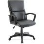 Lorell European Design Executive Mid-back Office Chair - Black Seat Color - Bonded Leather Seat Material - Black Back Color - Bonded Leather Back Material - 5-star Base Product Image 