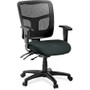Lorell ErgoMesh Series Managerial Mesh Mid-Back Chair - Dillon Black Seat Color - Vinyl Seat Material - Black Back Color - Mesh Back Material - Mid Back Product Image 