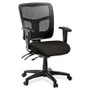 Lorell ErgoMesh Series Managerial Mesh Mid-Back Chair - Perfection Black Seat Color - Fabric Seat Material - Black Back Color - Black Frame Color - 5-star Base Product Image 