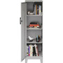 NuSparc Personal Locker - 4 Shelve(s) - for Office, Home, Sport Equipments, Toy, Game, Classroom, Playroom, Basement, Garage - Overall Size 53.3" Height x 14.2" Width x 18" Depth - Silver - Steel Product Image 