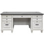 Martin Hartford Double Pedestal Desk - 31" Height x 70" Width x 30" Depth - 7 x Utility, Keyboard, Storage, File Drawer(s) - Double Pedestal on Left/Right Side - Material: Wood Grain, Veneer, Metal, Wire Mesh - Finish: Vintage Linen Product Image 