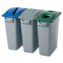 Rubbermaid Commercial Slim Jim Paper Recycling Container Lids - Rectangular - Resin - Blue Product Image 