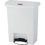 Rubbermaid Commercial Slim Jim 8-gal Step-On Container - Step-on Opening - Hinged Lid - 8 gal Capacity - Manual - Durable, Foot Pedal, Easy to Clean - (RCP1883555) Product Image 