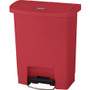 Rubbermaid Commercial Slim Jim 8-gal Step-On Container - Step-on Opening - Hinged Lid - 8 gal Capacity - Manual - Durable, Foot Pedal, Easy to Clean - (RCP1883564) Product Image 
