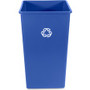 Rubbermaid Commercial 50-Gallon Square Recycling Container - 50 gal Capacity - Square - Weather Resistant, Easy to Clean, Compact - 34.3" Height x 19.5" Width x 19.5" Depth - Resin - (RCP395973BECT) Product Image 