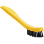 Rubbermaid Commercial Tile/Grout Brush - 0.80" Plastic Bristle - 8.5" Overall Length - Black, Yellow Product Image 