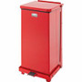 Rubbermaid Commercial Defenders Steel Step Cans - 6.50 gal Capacity - Rectangular - 20.5" Height x 10.5" Width x 10.5" Depth - Steel, Plastic - Red Product Image 