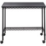 Safco Mobile Wire Desk - Melamine, Black Top - 35.75" Table Top Width x 24" Table Top Depth - 30.75" Height - Assembly Required - Black Product Image 