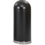 Safco Open Top Dome Waste Receptacle - 15 gal Capacity - Round - 15" Opening Diameter - 37" Height - Stainless Steel Product Image 