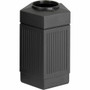Safco Indoor/Outdoor Pentagon Shape Receptacle - 30 gal Capacity - 28.8" Height x 18" Width x 18.5" Depth - Polyethylene - Black Product Image 