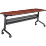 Safco Flip-N-Go Rectangular Training Table - Biltmore Cherry Rectangle Top - Black Base - 150 lb Capacity - 72" Table Top Width x 24" Table Top Depth x 1.20" Table Top Thickness - 29" Height Product Image 
