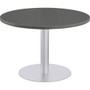 Special-T Sienna Cafe Table - Gray Round Top - Powder Coated, Metallic Silver Base - 1.25" Table Top Thickness x 42" Table Top Diameter - 29" Height - Assembly Required - (SCTSIEN42SM) Product Image 