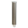 San Jamar Stainless Steel Water Cup Dispenser - 16" Tube - Pull Dispensing - Stainless Steel - Stainless Steel Product Image 