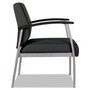 Alera metaLounge Series Mid-Back Guest Chair, 24.6" x 26.96" x 33.46", Black Seat, Black Back, Silver Base View Product Image