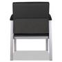 Alera metaLounge Series Mid-Back Guest Chair, 24.6" x 26.96" x 33.46", Black Seat, Black Back, Silver Base View Product Image