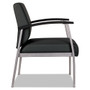 Alera metaLounge Series Mid-Back Guest Chair, 24.6" x 26.96" x 33.46", Black Seat, Black Back, Silver Base View Product Image