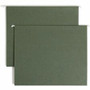 Smead Letter Recycled Hanging Folder - 8 1/2" x 11" - 1" Expansion - 11 pt. - Pressboard - Standard Green Product Image 