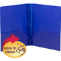 Smead Letter Fastener Folder - 8 1/2" x 11" - 180 Sheets Capacity - 2 x Double Tang Fastener(s) - 2 Internal Pocket(s) - Blue Product Image 