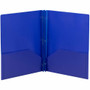 Smead Letter Fastener Folder - 8 1/2" x 11" - 180 Sheets Capacity - 2 x Double Tang Fastener(s) - 2 Internal Pocket(s) - Blue Product Image 