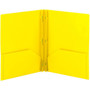 Smead Letter Fastener Folder - 8 1/2" x 11" - 180 Sheets Capacity - 2 x Double Tang Fastener(s) - 2 Internal Pocket(s) - Yellow Product Image 