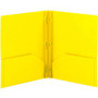 Smead Letter Fastener Folder - 8 1/2" x 11" - 180 Sheets Capacity - 2 x Double Tang Fastener(s) - 2 Internal Pocket(s) - Yellow Product Image 