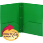 Smead Letter Fastener Folder - 8 1/2" x 11" - 180 Sheets Capacity - 2 x Double Tang Fastener(s) - 2 Internal Pocket(s) - Green Product Image 